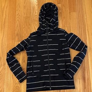 Vintage Lululemon Blue and White Striped Hoodie